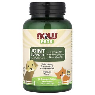 NOW Foods, Huisdieren, gewrichtsondersteuning voor honden/katten, 90 kauwtabletten, 4,6 oz (130,5 g)