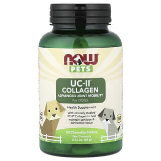 NOW Foods, Pets, UC-II® Advanced Joint Mobility for Dogs/Cats, 60 Chewable Tablets, 2.12 oz (60 g)