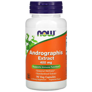NOW Foods, Extrait d'Andrographis, 400 mg, 90 capsules végétariennes