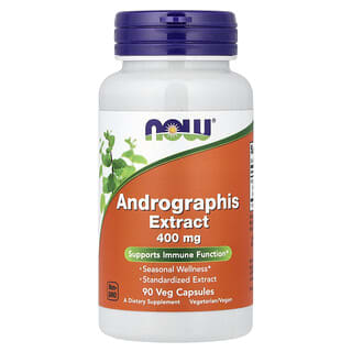 NOW Foods, экстракт андрографиса, 400 мг, 90 вегетарианских капсул