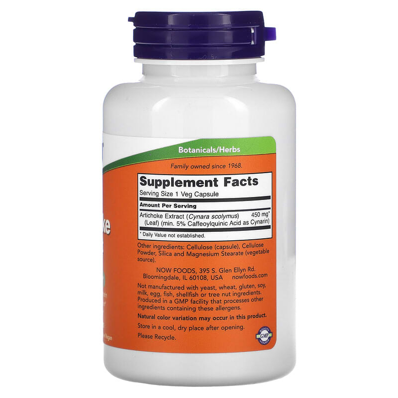 Купить NOW Foods, Экстракт артишока, 450 мг, 90 растительных капсул