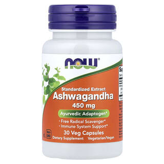 NOW Foods, Ashwagandha, 450 mg, 30 Kapsul Nabati