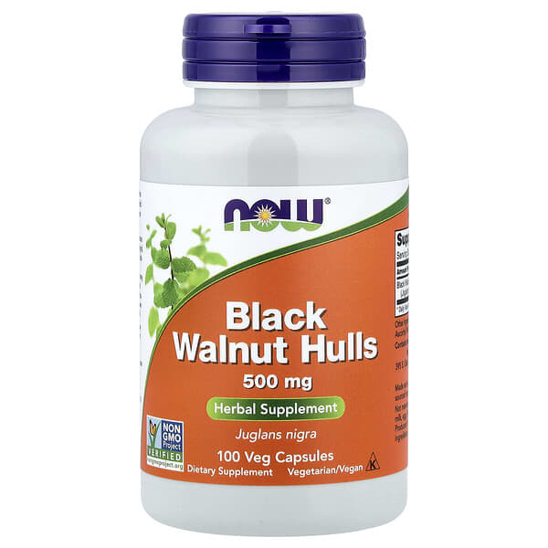 Black Walnut Hulls, 500 mg, 100 Veg Capsules