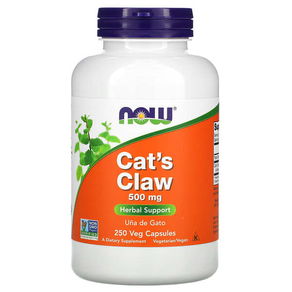 NOW Foods, котячий кіготь, 500 мг, 250 вегетаріанських капсул