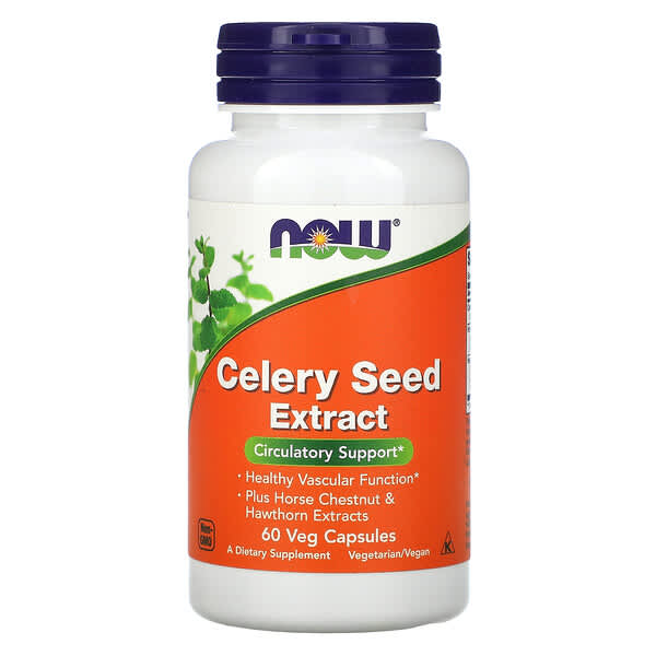 NOW Foods, Celery Seed Extract, Selleriesamenextrakt, 60 pflanzliche Kapseln