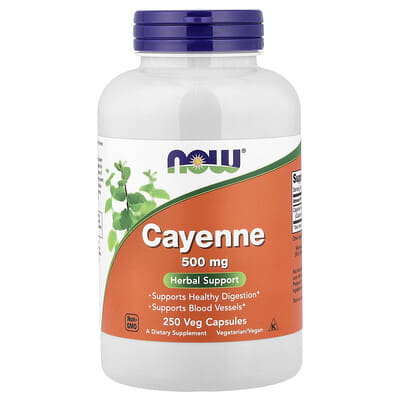 NOW Foods, Cayenne Pepper, 500 mg, 250 Vegetarian Capsules