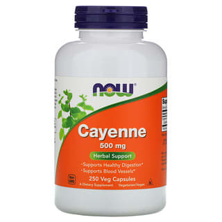 NOW Foods, Cayenne, 500 mg, 250 capsules végétariennes