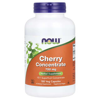 NOW Foods, Concentrado de cereza, 1500 mg, 180 cápsulas vegetales (750 mg por cápsula)