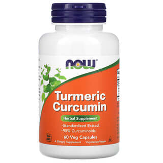 NOW Foods, Curcuma et curcumine, 60 capsules végétales