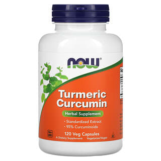 NOW Foods, Curcumine de curcuma, 120 capsules végétariennes