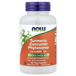 NOW Foods, Kurkuma Curcumine Fytosome met Meriva, 60 plantaardige capsules (500 mg per capsule)