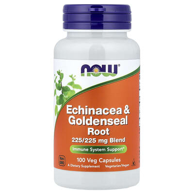 NOW Foods, Purple Echinacea/Buttercup Root Vegetarian Capsules, 100 Capsules