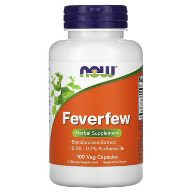 NOW Foods, Feverfew Vegetarian Capsules, 100 Capsules