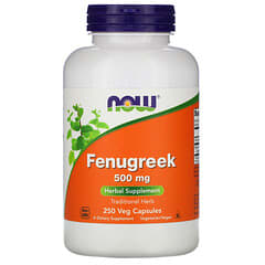 NOW Foods, Fenogreco, 500 mg, 250 cápsulas vegetales