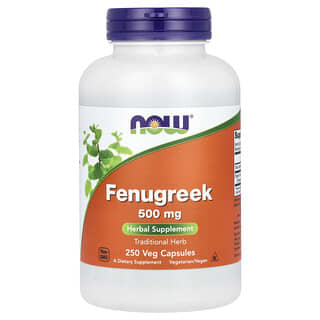 NOW Foods, Fenugreek, 1,000 mg, 250 Veg Capsules (500 mg per Capsule)