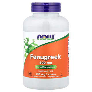 NOW Foods, пажитник, 500 мг, 250 вегетарианских капсул