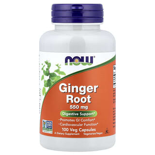NOW Foods, Ginger Root, 550 mg, 100 Veg Capsules
