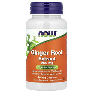 NOW Foods, Ginger Root Extract, 250 mg, 90 Veg Capsules