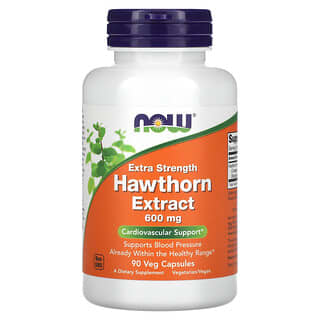 NOW Foods, 엑스트라 스트렝스 산사나무 추출, 600 mg, 90 식물성 캡슐