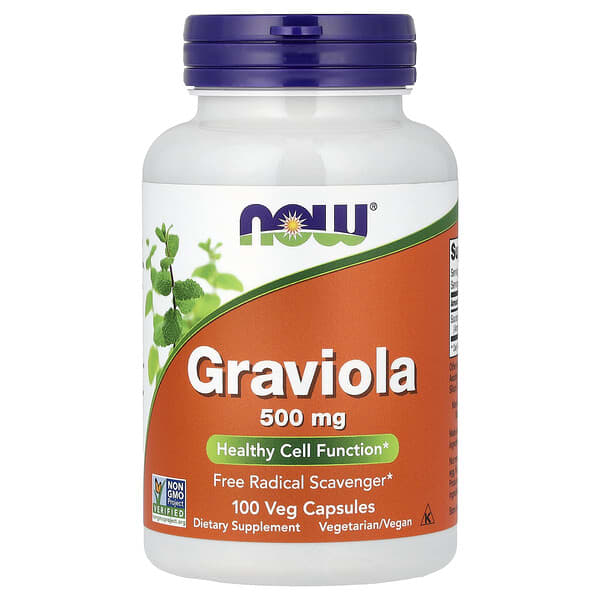 NOW Foods, Graviola, 500 mg, 100 vegetabilske kapsler