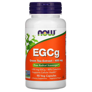 NOW Foods, EGCg 绿茶提取物素食胶囊，400 毫克，90 粒装