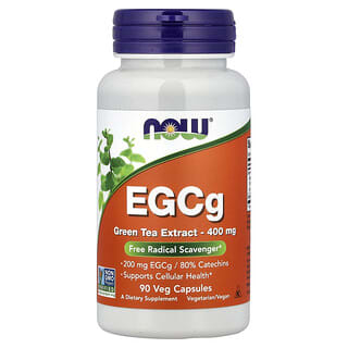 NOW Foods, EGCg 綠茶提取物素食膠囊，400 毫克，90 粒裝