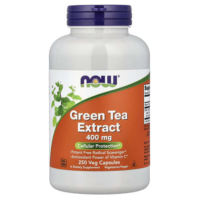 NOW Foods, Green Tea Extract, 400 mg, 250 Vegetarian Capsules