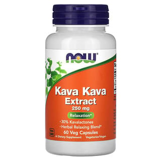NOW Foods, Extrato de Kava Kava, 250 mg, 60 Cápsulas Vegetais
