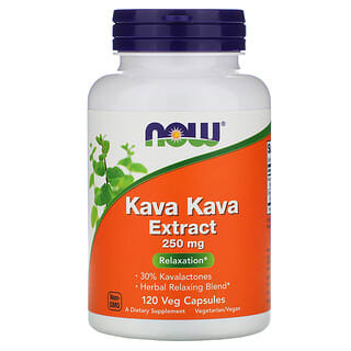NOW Foods, カヴァカヴァエキス、250 mg、植物性カプセル120錠