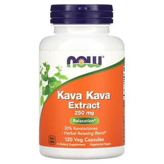 Now Foods, Kava Kava Extract, 250 мг, 120 растительных капсул