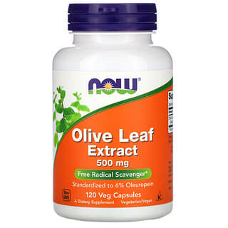 NOW Foods, Extracto de hoja de olivo, 500 mg, 120 cápsulas vegetales