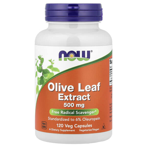 NOW Foods Olive Leaf Extract, 500 mg, 120 Veg Capsules