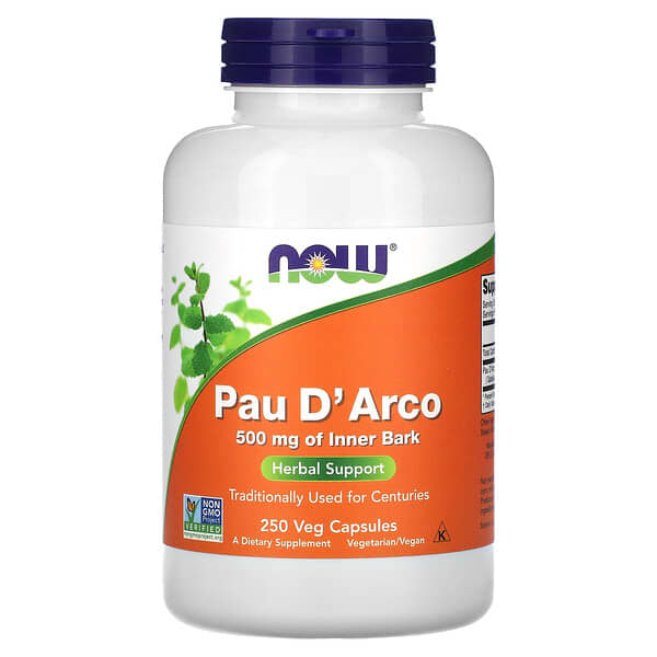 NOW Foods, Pau D 'Arco, 500 mg, 250 Cápsulas Vegetais
