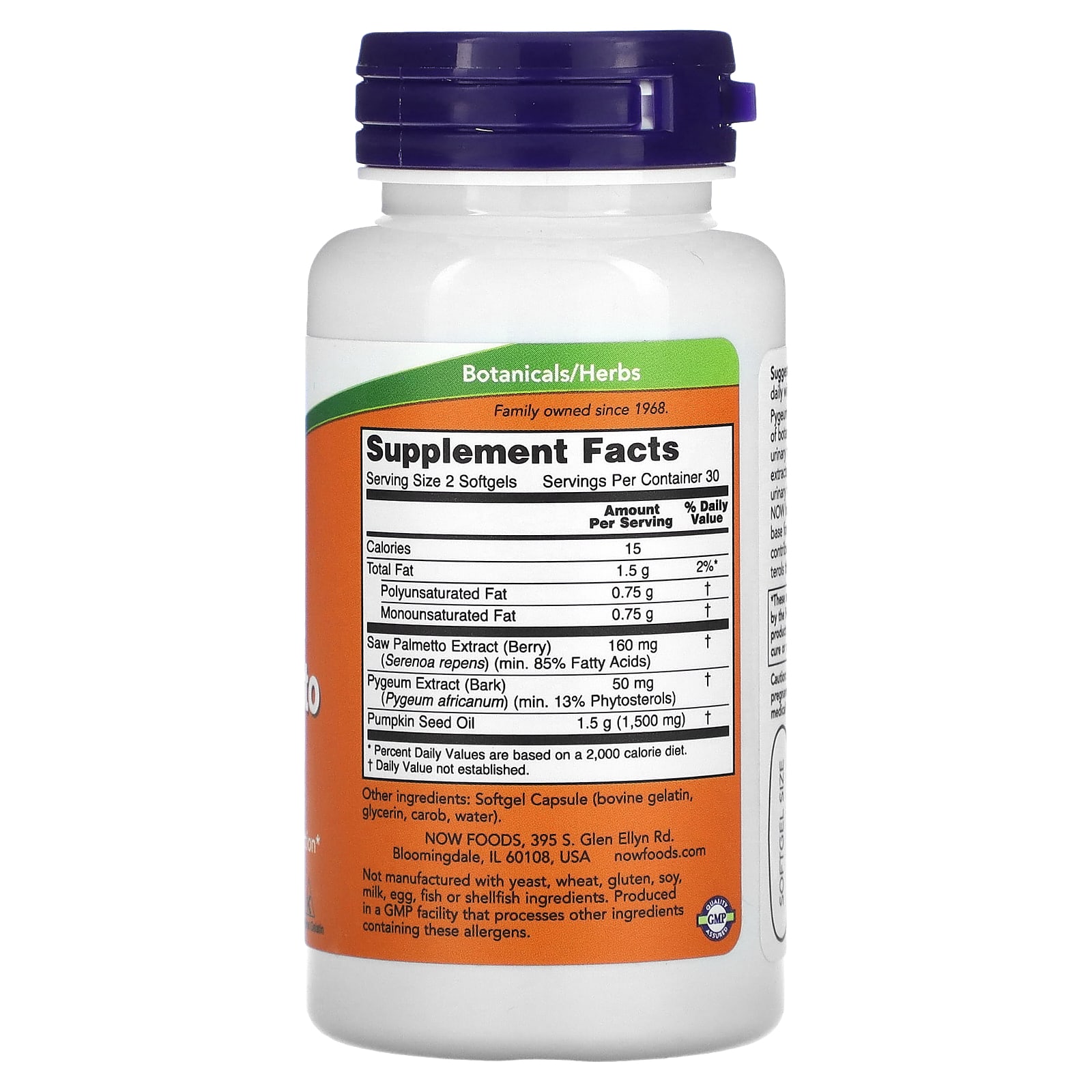 Now Foods Pygeum Saw Palmetto Men S Health Softgels