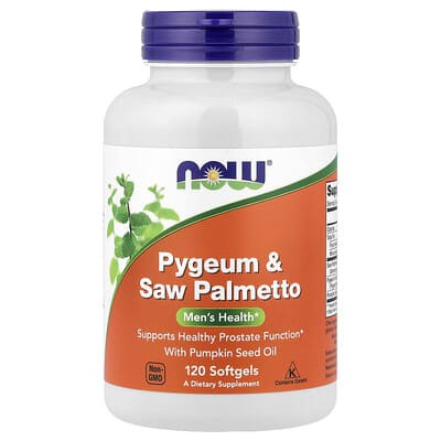 NOW Foods, Pygeum & Saw Palmetto With Pumpkin Seed Oil, 120 Capsules