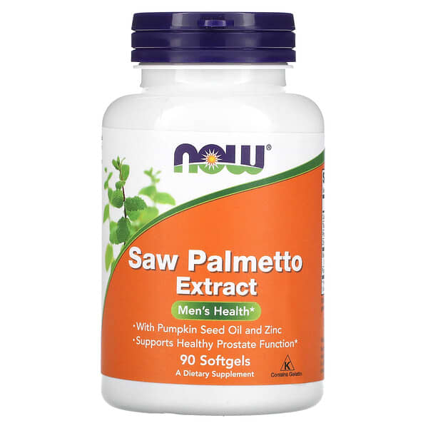 NOW Foods, Saw Palmetto Extract, Sägepalmenbeerenextrakt, mit Kürbiskernöl und Zink, 160 mg, 90 Kapseln