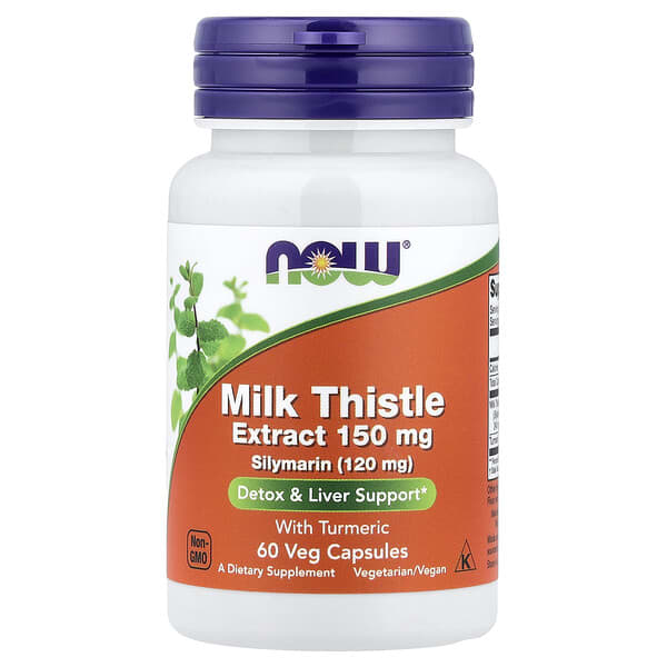 NOW Foods, Estratto di cardo mariano con curcuma, 60 capsule vegetali