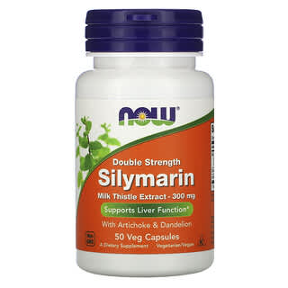 NOW Foods, Silimarina de doble concentración, 300 mg, 50 cápsulas vegetales