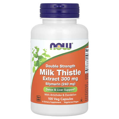 NOW Foods, Milk Thistle Herbal Extract, 300 mg, 100 Vegetarian Capsules