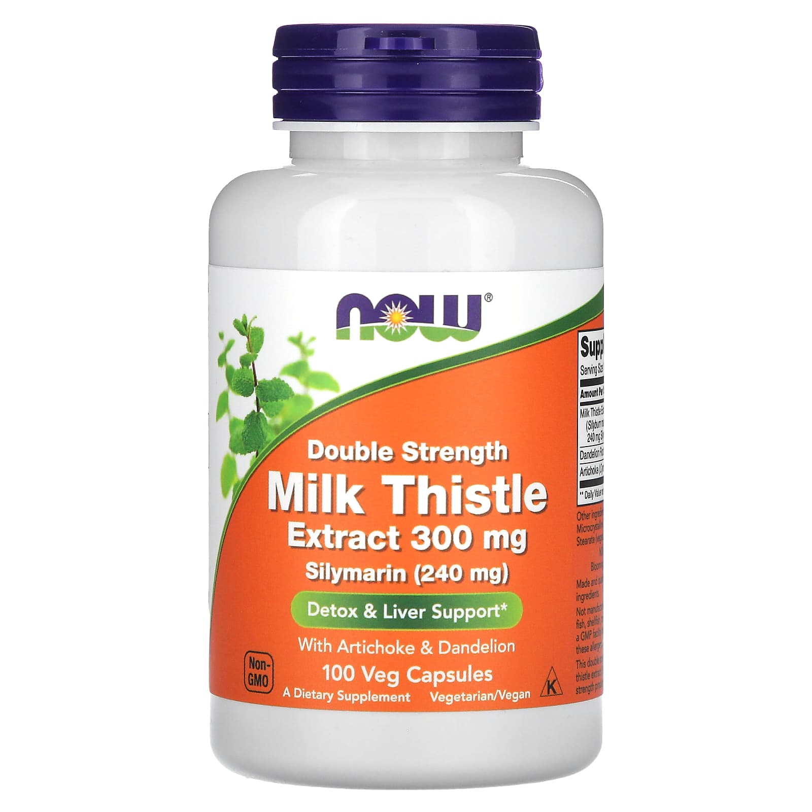 NOW Foods, Milk Thistle Extract, Double Strength, 300 mg, 100 Veg Capsules