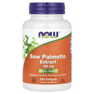 NOW Foods, Extrato de Saw Palmetto, Saúde do Homem, 160 mg, 240 Cápsulas Softgel