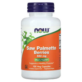 NOW Foods, Saw Palmetto Berries, Men's Health, 550 mg, 100 Veg Capsules
