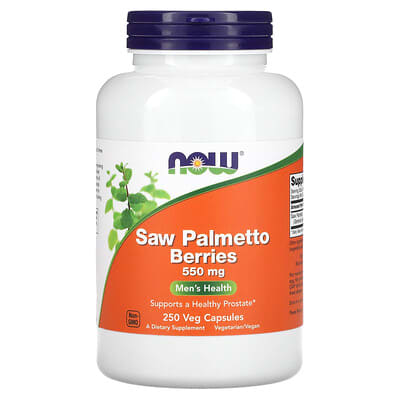 NOW Foods, Saw Palmetto Vegetarian Capsules, 550 mg, 250 Capsules