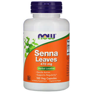 NOW Foods, Folhas de Senna, 470 mg, 100 Cápsulas Vegetais