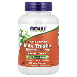 NOW Foods, Milk Thistle Extract, Double Strength, 300 mg, 200 Veg Capsules