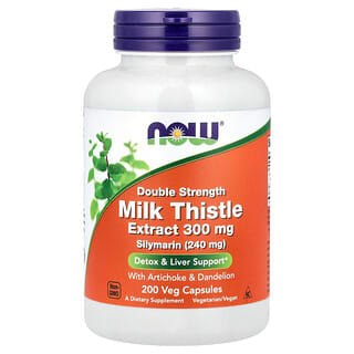NOW Foods, Milk Thistle Extract, Double Strength, 300 mg, 200 Veg Capsules