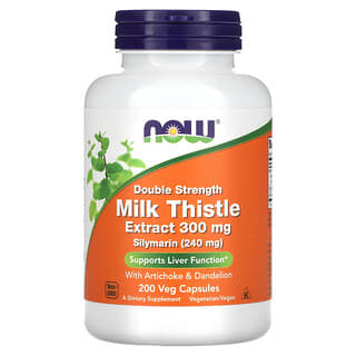 NOW Foods, Milk Thistle Extract, Double Strength , 300 mg, 200 Veg Capsules
