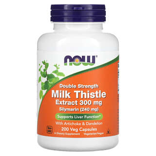 NOW Foods, Milk Thistle Extract, Double Strength, 300 mg, 200 Veg Capsules