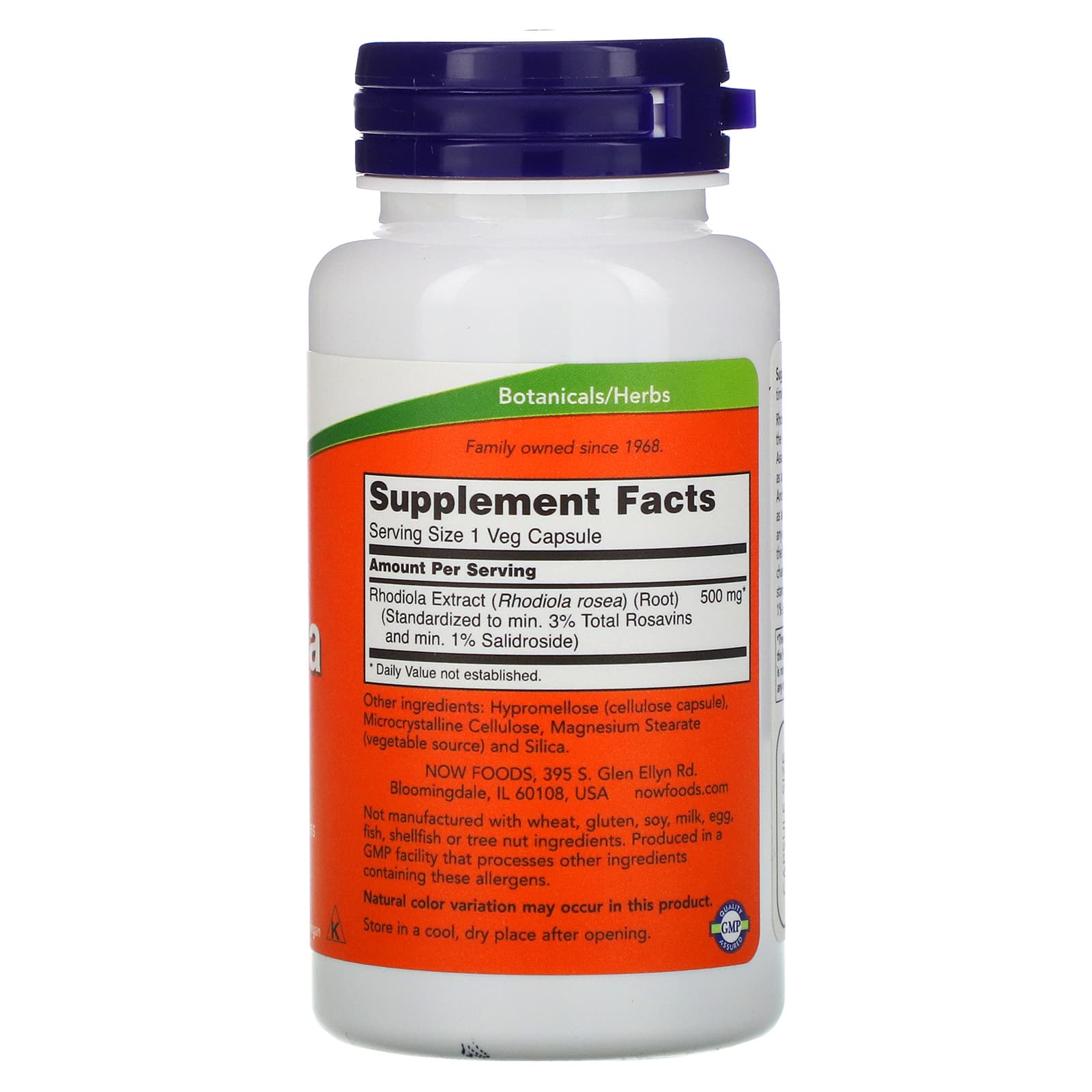 NOW Foods, Rhodiola, 500 mg, 60 Veg Capsules