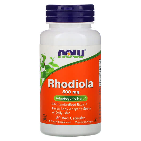 Now Foods, イワベンケイ属（Rhodiola）, 500 mg, 60粒（ベジタリアンカプセル）
